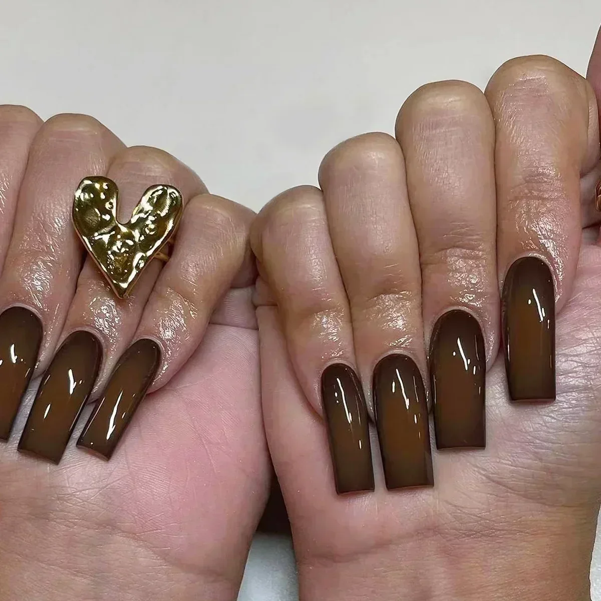 24Pcs Full Cover False Nails with Glue Long Square Coffin French Detachable Ballet Love Pattern Design Press on fake nails,french nails,false nails