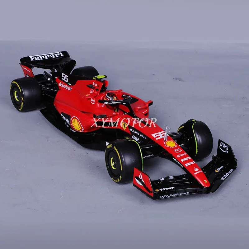 

BBURAGO 1/18 For Ferrari SF23 F1 Leclerc #16 / Sainz #55 2023 Diecast Model Car Toy Gifts Hobby Display Ornaments Collection Red