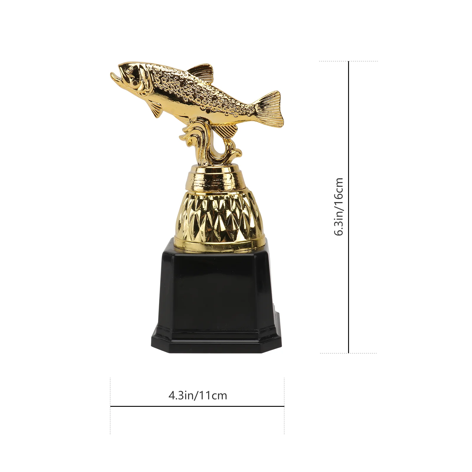 Plastic Trophy Toys Kids Party Trophy Trophies with Fish Statue Decoration Fishing Award Cup Goalkeeper