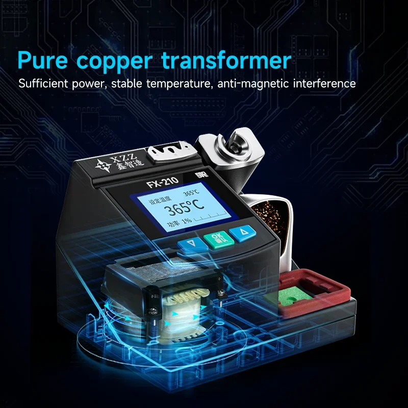 XZZ FX-210 Super Soldering Station 30W 2S Fast Heating With C210 Soldering Iron for PCB Repair Lead-free Welding Rework Station 4