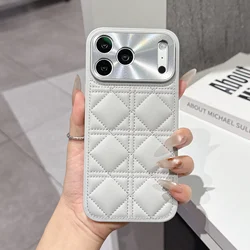 Luxurious Diamond - Pattern Leather Phone Case - Stylish Dust - Proof and Protective Back Cover - iPhone 15 (GRAY)