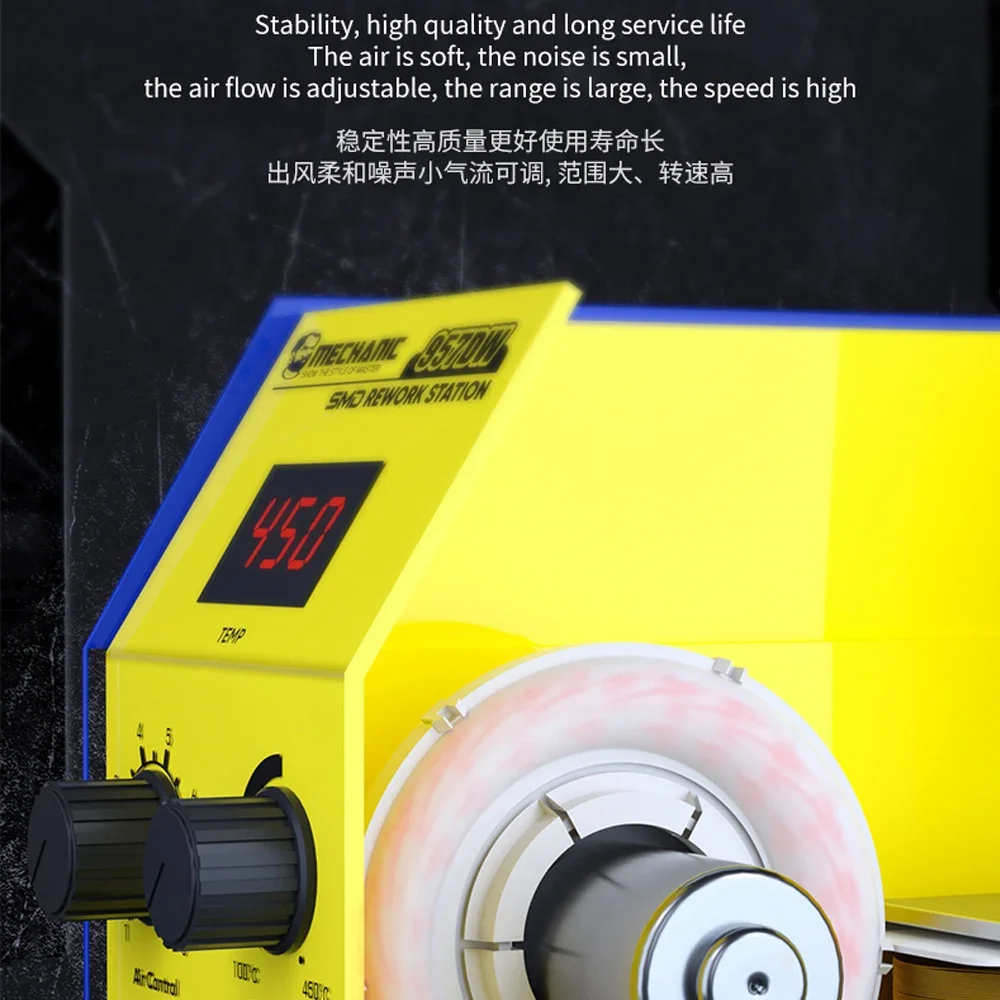 Soldering Station Soldering Tool Desoldering Station MECHANIC 957DW Soldering Stations Desoldering Station Two-scroll Hot Air Rework Station Heating Main Board Tin Solder