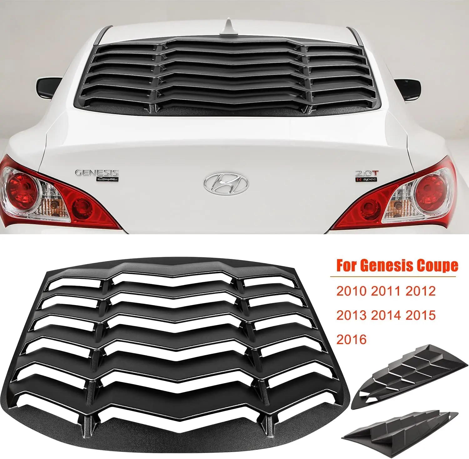 Teng Meile 3 teile/satz Heck-und Seiten fenster lamellen für Hyundai Genesis  Coupé 2010-2016 abs Windschutz scheibe Sonnenschutz abdeckung Lambo-Stil -  AliExpress