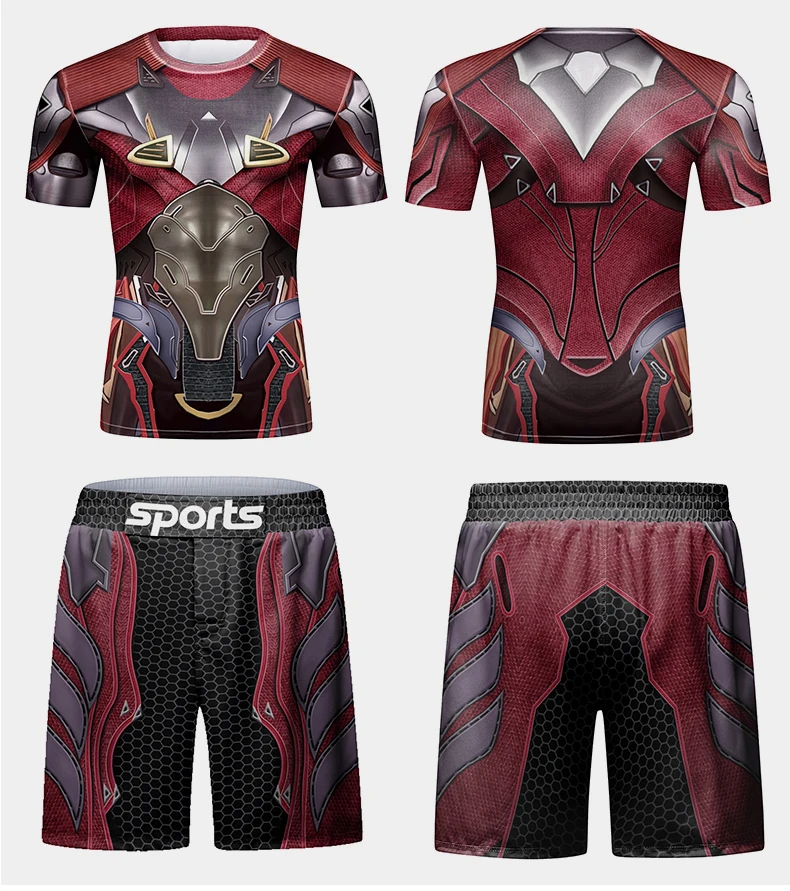 Boxing Compression Sportswear Running Sport Set Men's MMA Muay Thai Jiu Jitsu Rashguard Gym Fitness Workout Clothing Tracksuit