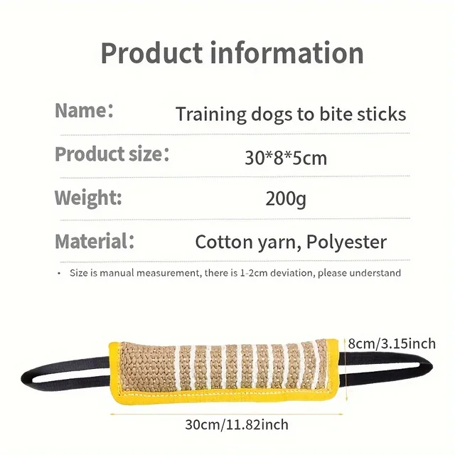 1pc Durable Jute Dog Chew Toy - Bite-Resistant Teething Stick for Puppies & Adult Dogs, Natural Pet Dental Health Care pet toys 2