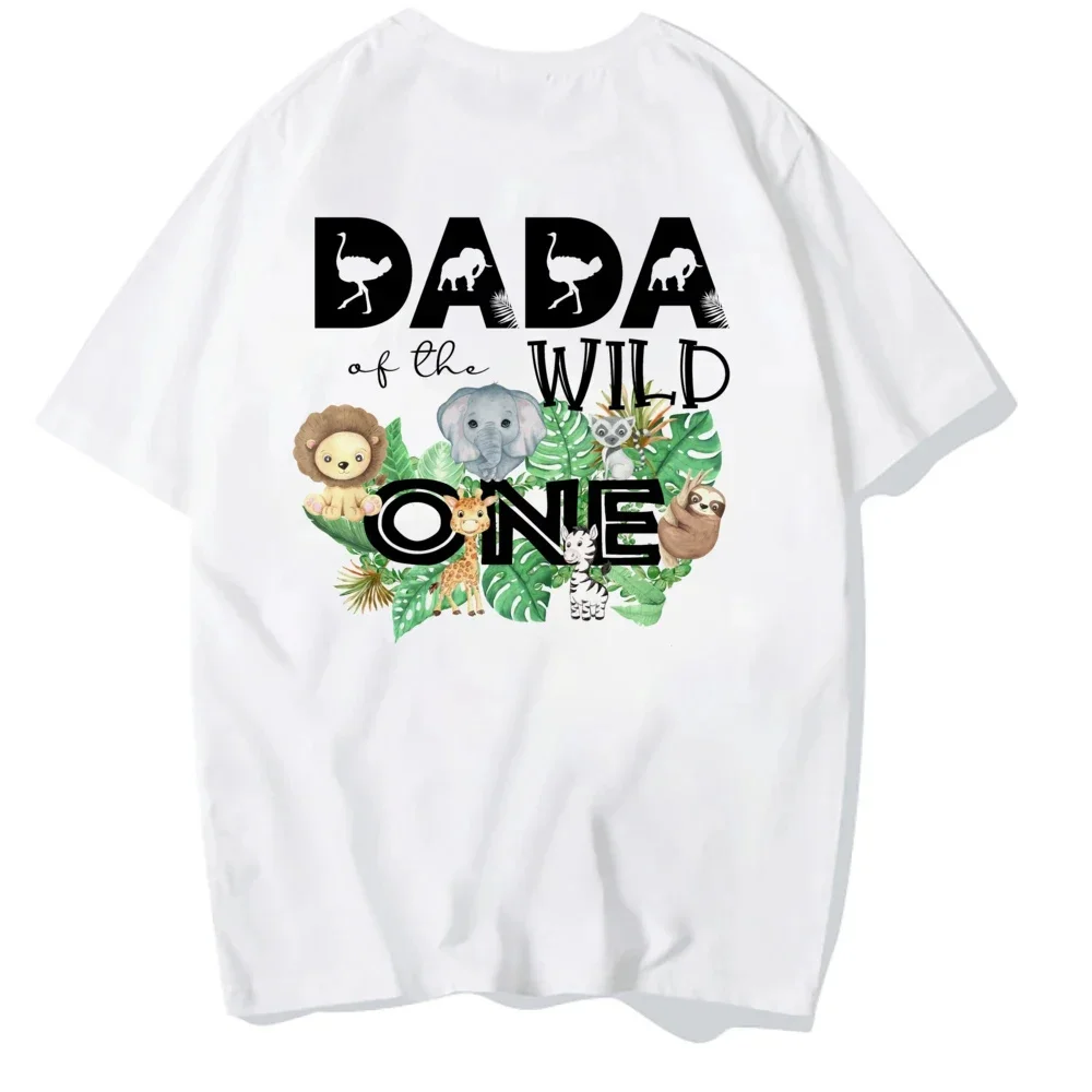 Safari Jungle Family Matching Tshirt Birthday Boy Party Clothes Personalized Funny Zoo elephant/sloth/lion Print T Shirt 2