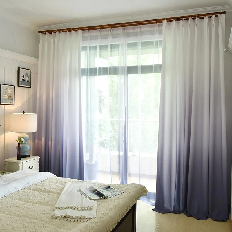 Gradient Color Window Curtains For Living Room Bedroom Kitchen Tulle ...