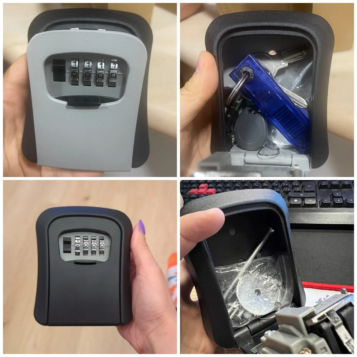 Caja De Seguridad Para Llaves Con Código De 4 Dígitos Y Teclado Iluminado - Impermeable Y Resistente, Ideal Para Exteriores