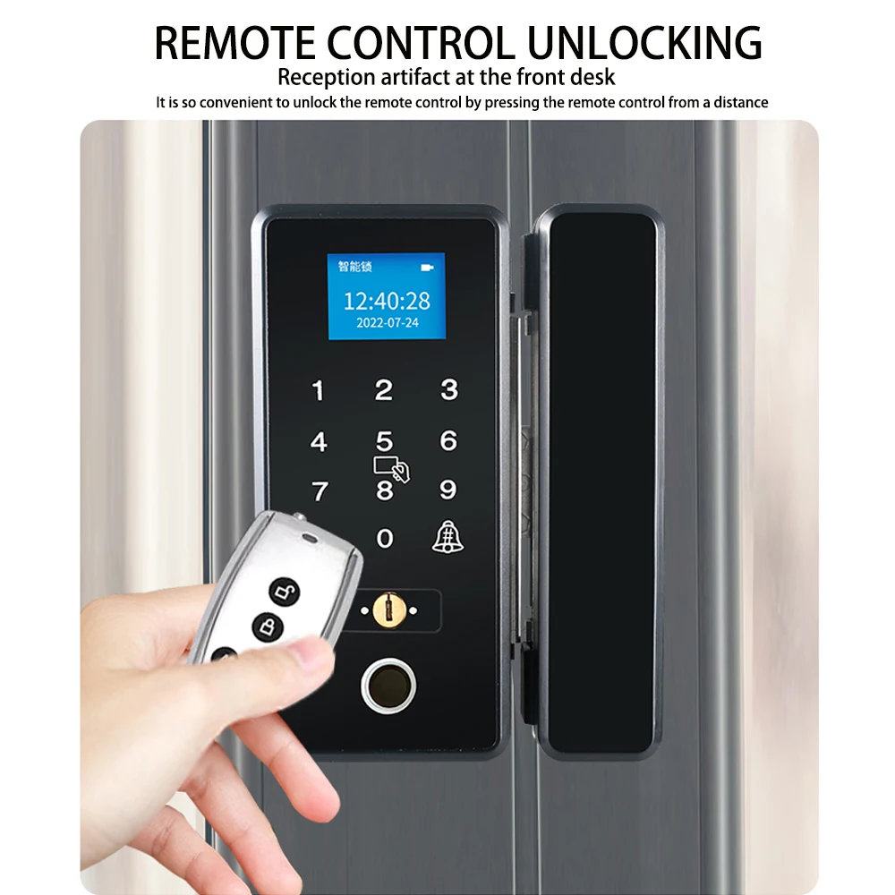 Fingerprint Waterproof Outdoor Garden Lock Remote Control TTLock App Code Keyless Smart Door Lock Electric Rim and Gateway