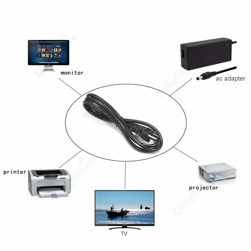 11/2/4방향 전원 공급 케이블 IEC320 C13 AC 분배기 전원 코드 PC 컴퓨터 PSU 모니터 프린터용 1.5m 연장 코드