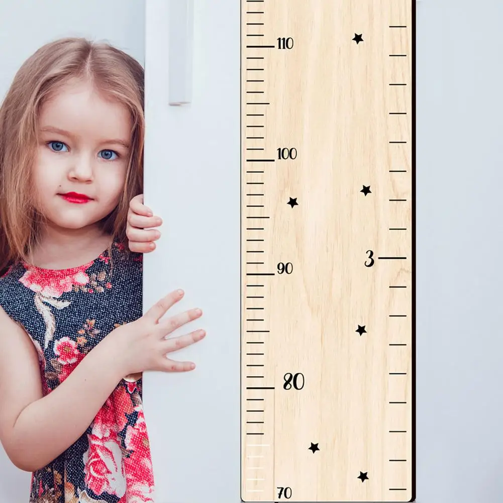 Solid Wood Growth Chart Wooden Splicing Kids Growth Chart for Boys Girls Nursery Height Measurement Ruler for Children's Room