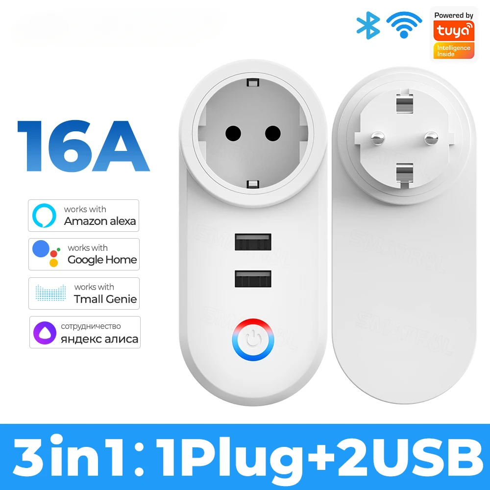 

Умная USB-розетка Tuya с поддержкой Wi-Fi, 16 А
