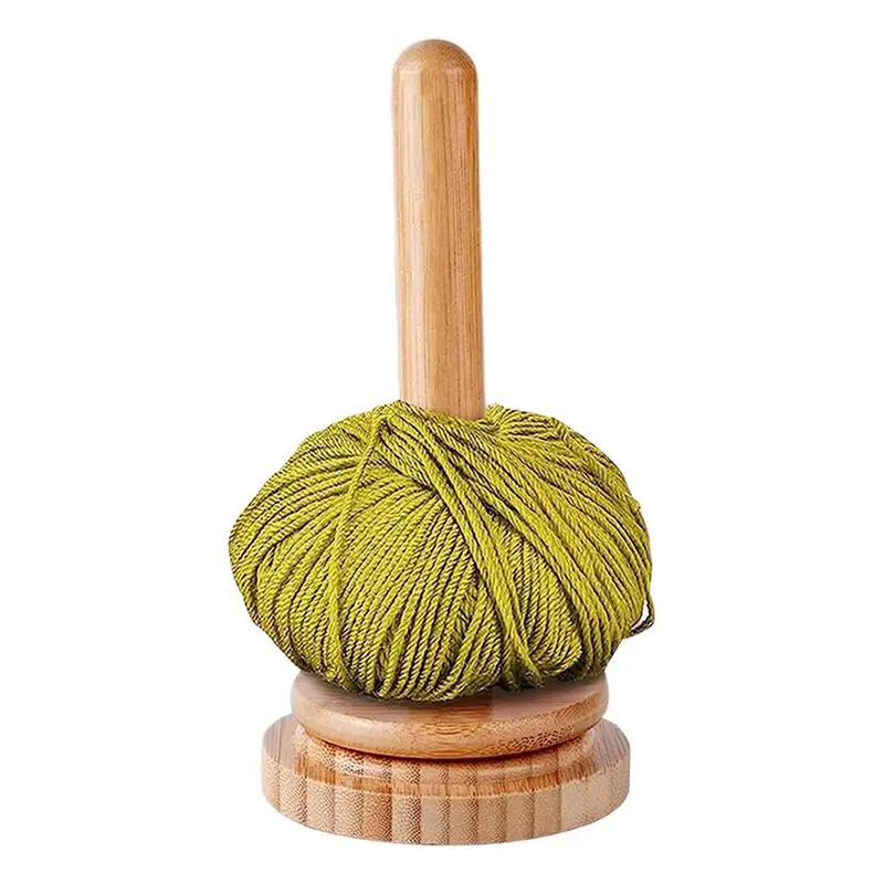 Wooden Rotating Yarn Holder and Dispenser for Knitting and Crocheting