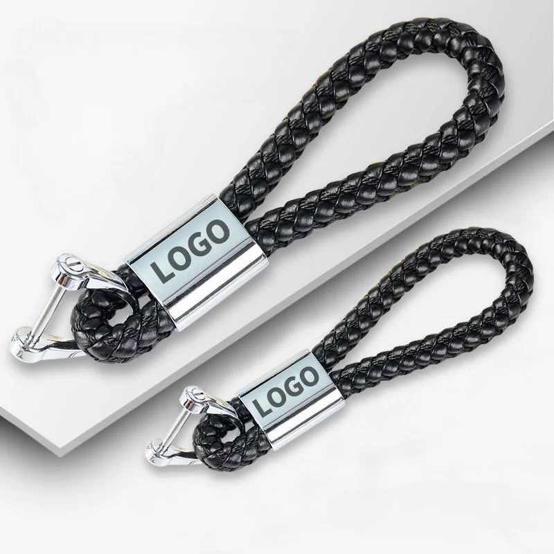 Luxury Leather Keyring with Detachable 360° Rotating Metal Horseshoe Buckle