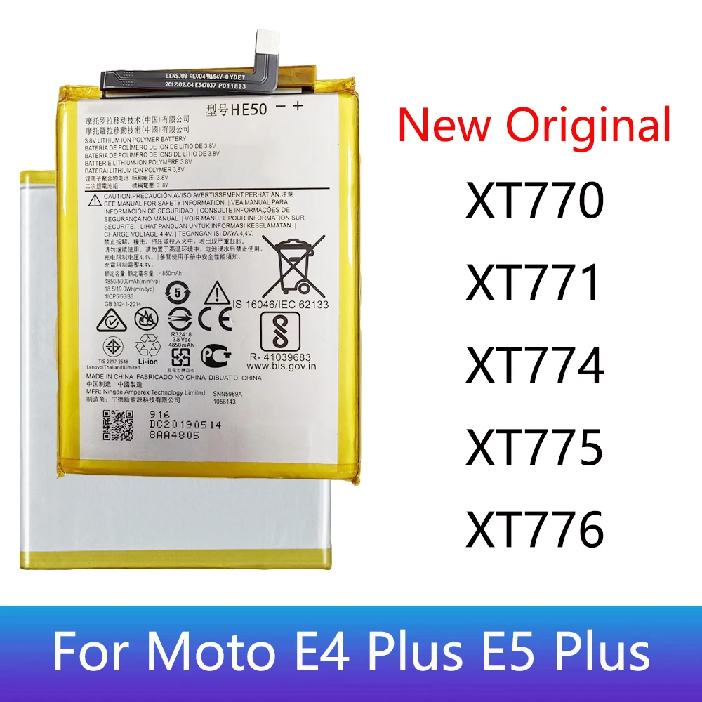 

5000mAh HE50 Original Battery For Motorola Moto E4 Plus E4Plus E5 PLUS XT1770 XT1771 XT1775 XT1774 XT1776 Phone Battery