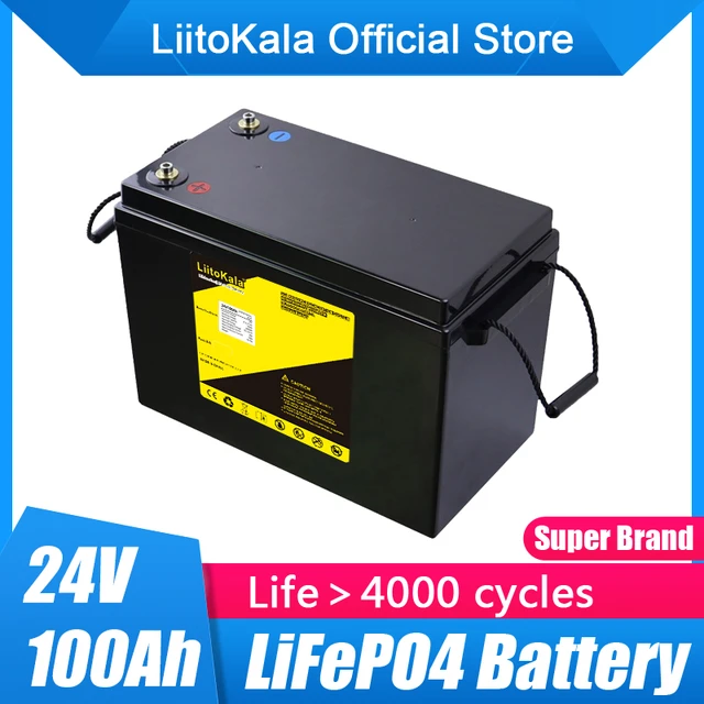 LiitoKala 24V 100Ah LCD lifepo4 battery Power Batteries For 8S 29.2V RV  Campers Golf Cart Off-Road Off-grid Solar Wind