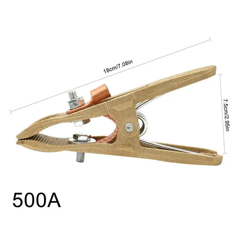 Grounding Clamp A-Shape Cable Gripper 260/300/500A Ground Soldering Earth Clamp Welder Cable Copper Grip Clip For Welding