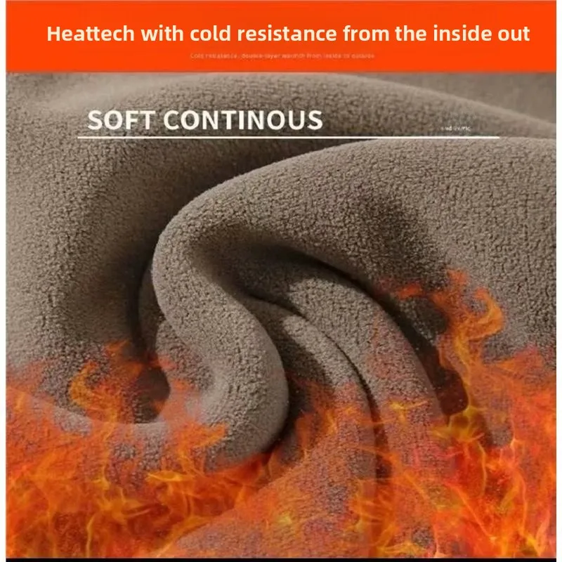 Double-Sided Fce Thiened Winter Casual Pants Men's Bicolor Dstring Sweatpants Elastic Waist Common Leisure Trousers