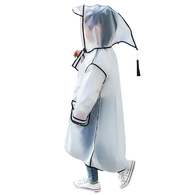 Kids Raincoat Cartoon Cute Rainwear Household Goods Children's Waterproof Poncho Transparent Travel Rain Coat EVA