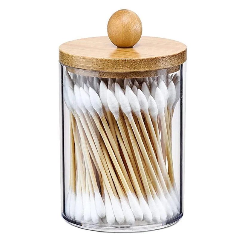 1/2/4 Pieces Qtip Holder Dispenser Bathroom Organizer for Swab,Dental Floss Sticks Holder, Makeup Organizer Round Pads Organizer 6