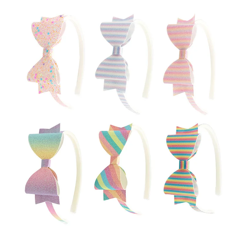 

Glitter Headband for Girls Sparkly Headband Sequin Toddler Headband Rainbow Bow Headband Kids Hair Accessories Valentine Gift