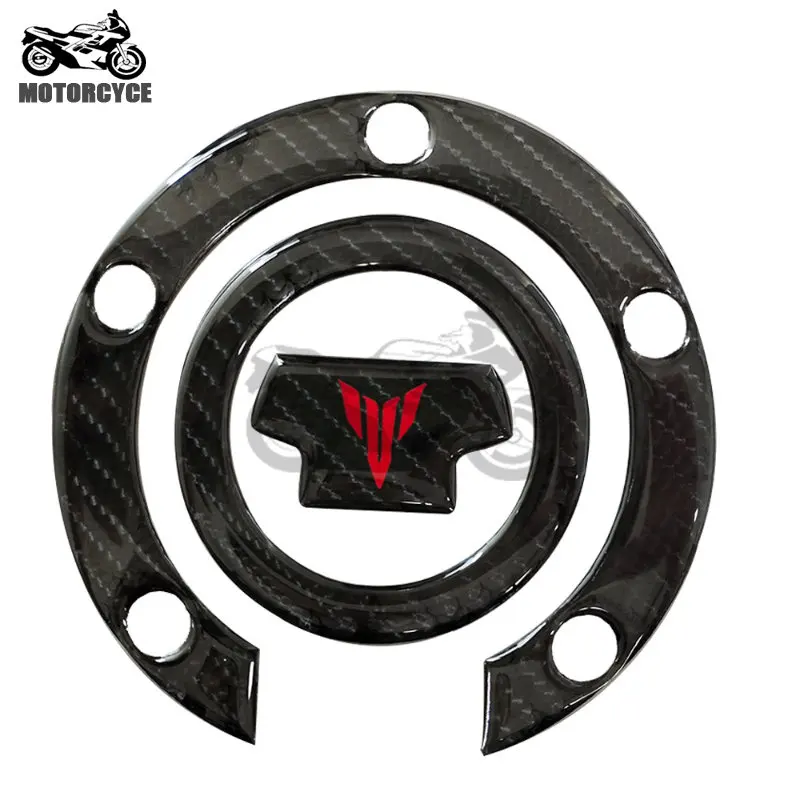 Fishbone Sticker for YAMAHA MT Series 3D Carbon Fiber Fuel Tank Cap Sticker Motorcycle Parts Waterproof Resin Sticker