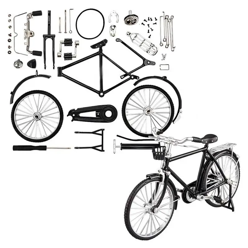 

Finger Bike Models Toys Kit DIY Retro Bicycle Model Ornament DIY Miniature Fidget Bicycle Toy Bike Assembling Educational Toys