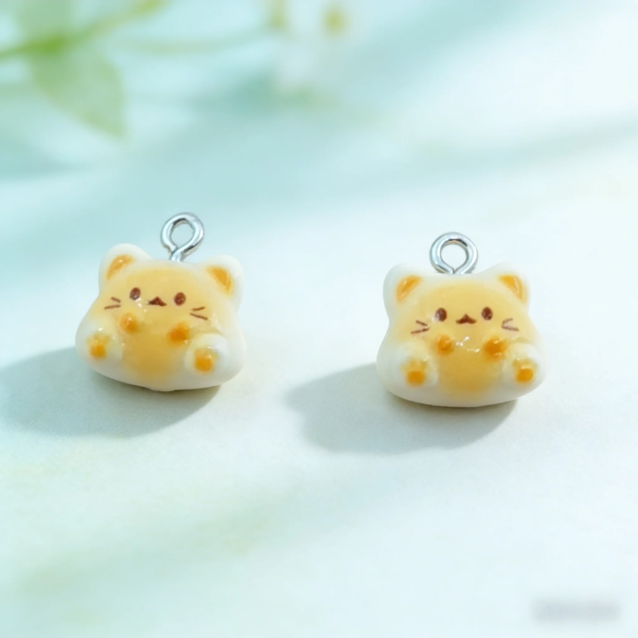 10개 부드럽고 귀여운 치즈 고양이 펜던트, 소녀스러운 DIY 수제 쥬얼리 액세..