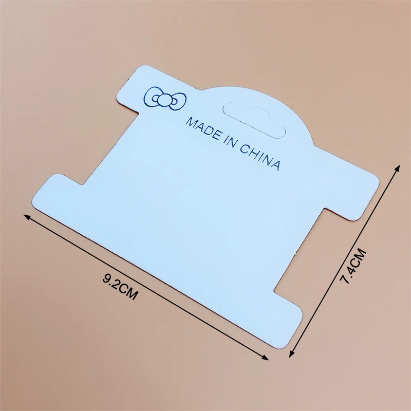 

50pcs paper hair clip display cards white jewelry hair rope loop paper card