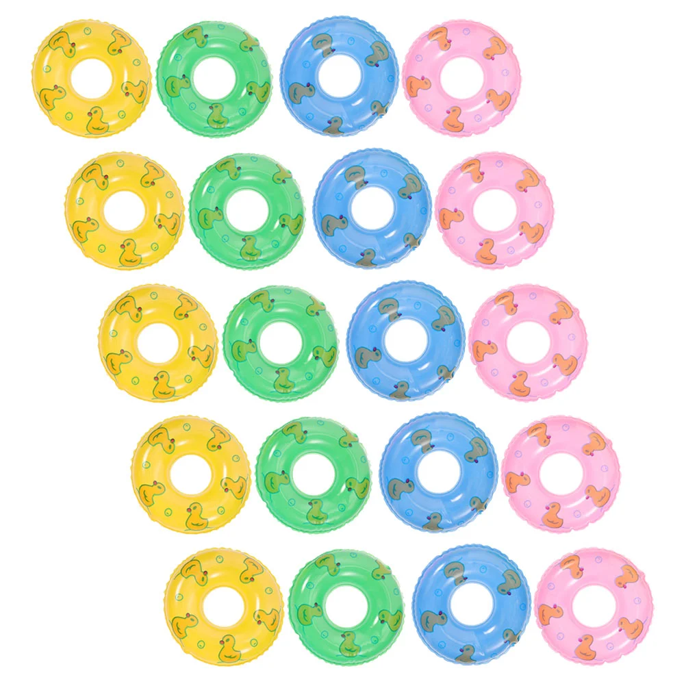 

20 Pcs Inflatable Swimming Ring Decorative Models Mini House Decors Tiny Rings Girls Toys Water Pool