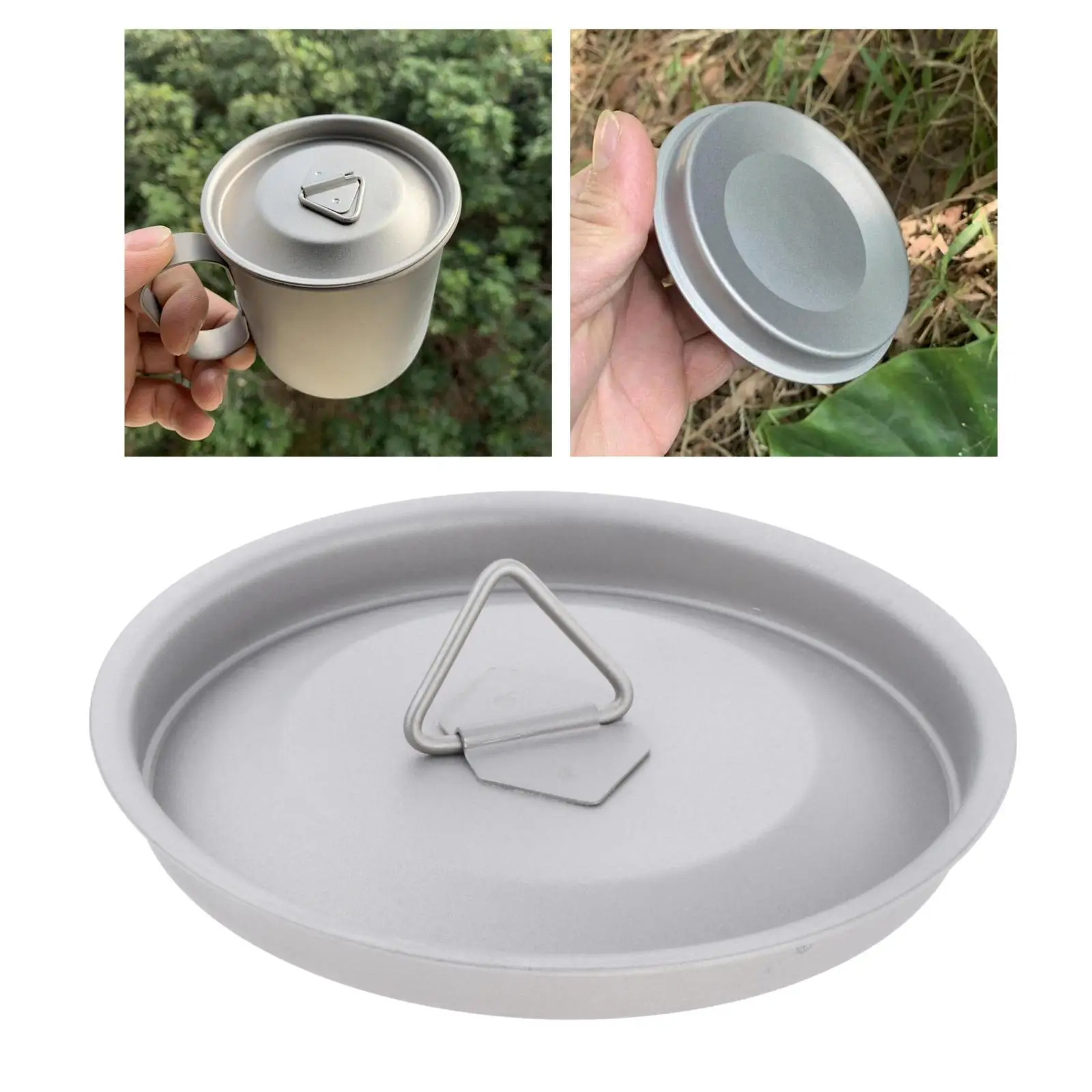 Ultralight Pure Titanium Mug Lid Cup Cover with Handle, Diameter, for Outdoor Camping Picnic Backpacking 89-95mm