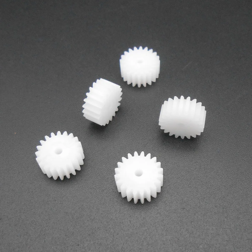 10Pcs/Lot 0.5M 0.5 Modulus 20 Teeth Plastic Spur Cylinder Gear Pinion Bore Hole Aperture 2MM 1.95MM 2A 20T 5X11MM Reduction Gear