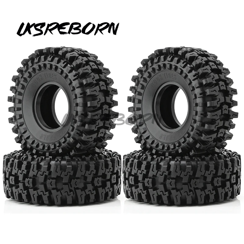 

RS 4PCS 120MM 1.9" Rubber Rock Tyres Wheel Tires for 1:10 RC Crawler Car Axial SCX10 90046 AXI03007 TRX4 Redcat Gen8