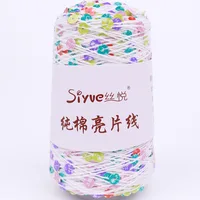 100g 3mm+6mm Sequin Pure Cotton Yarn, Hand Woven DIY Fashion Clothes and Accessories Crochet Thread, Birthday Gift Knitting Yarn 2