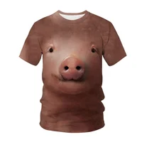 Summer T Shirts 3D Print Cute Duck Pig Kids TShirt Fashion Casual Cartoons Round Neck T-shirt Boy Girl Children's Clothes 2