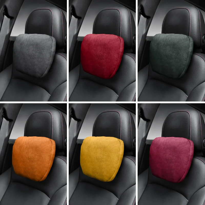 Alcantara Car Headrest Pillow for Cervical Spine Support