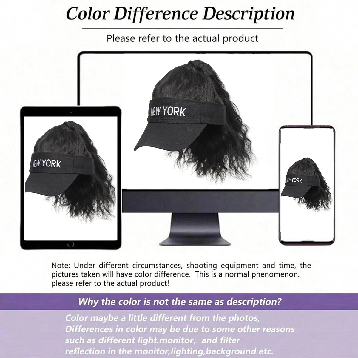 Synthetic hat wig autumn natural curly female ponytail hat 12-inch short wave hair wig hat