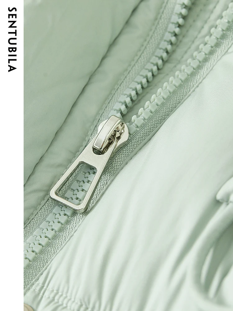 SENTUBILA Women Down Jacket 2023 Windproof Casual Winter Hooded Fashion Mid-Length Down Coat High Quality Warm Jackets W34Y50856