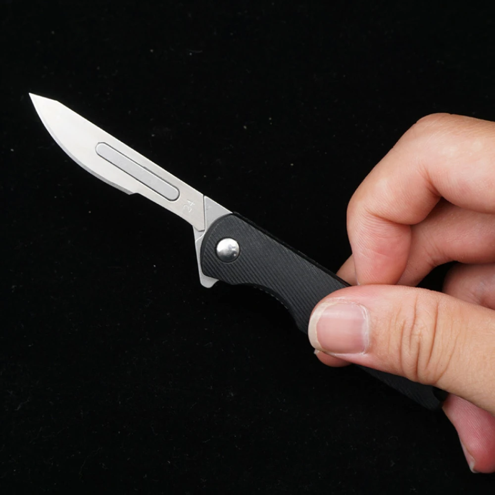Mini Utility Knife ABS Handle Folding Scalpel EDC Quick Open Emergency