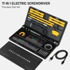 71 in 1 Precision Electric Screwdriver Set Cordless with 48 Magnetic Bits Phillips LED5Torque 0.52N Tweezers PC Phone Repair Kit 2