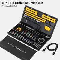 71 in 1 Precision Electric Screwdriver Set Cordless with 48 Magnetic Bits Phillips LED5Torque 0.52N Tweezers PC Phone Repair Kit 2