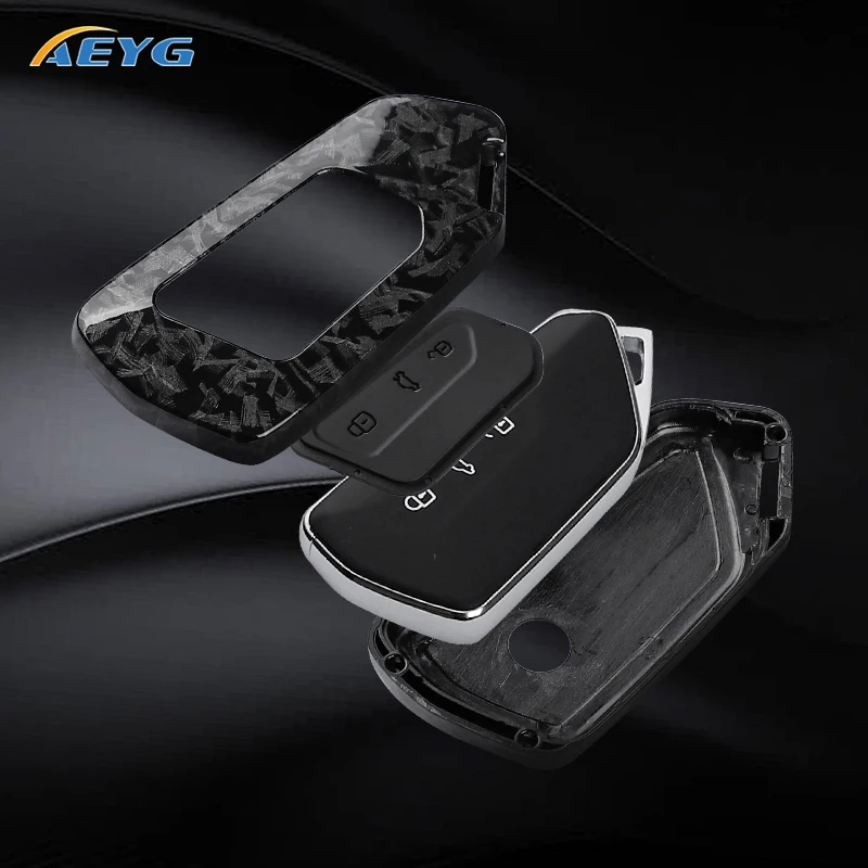 Premium ABS Carbon Fiber Car Key Case Cover for Smart Keyless Control
