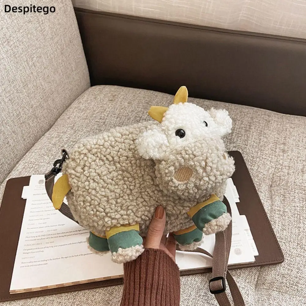 

1Pc Lovely Small Over The Shoulder Cute Cow Shape Coin Case Crossbody Bag Cartoon Bag Messenger Bag Girls Handbag