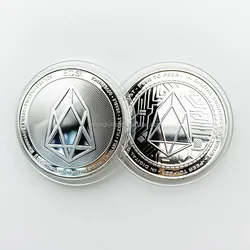 Gold Plated Bitcoin Commemorative Art Collectible (Eos coin -silver)