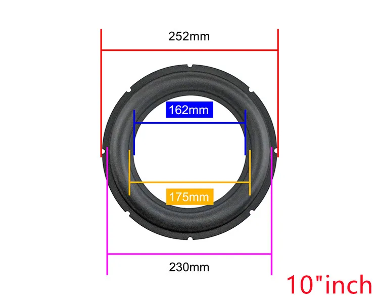 Subwoofer Speaker Rubber Acessórios para Suspensão Reparação Surround Guarnição de Borracha Entalhado 197 mm 252 mm 302 mm Pol 10 Pol 12 Pol Pcs