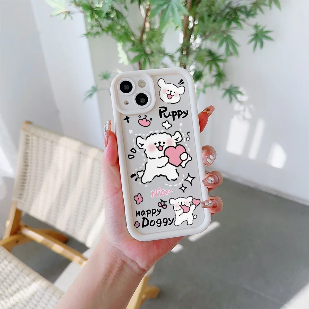Love Little White Dog Custodia Morbida In Tpu Per Samsung A54 Custodie Galaxy A14 A34 A13 A33 A53 S24Ultra S23 S22Plus S21 Fe Cover