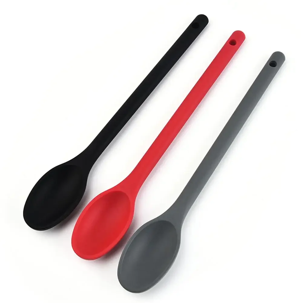 Set 3 Cucchiai In Silicone Per Cucina - Manico Lungo Antiaderente, Ideali Per Mescolare - Foto 6