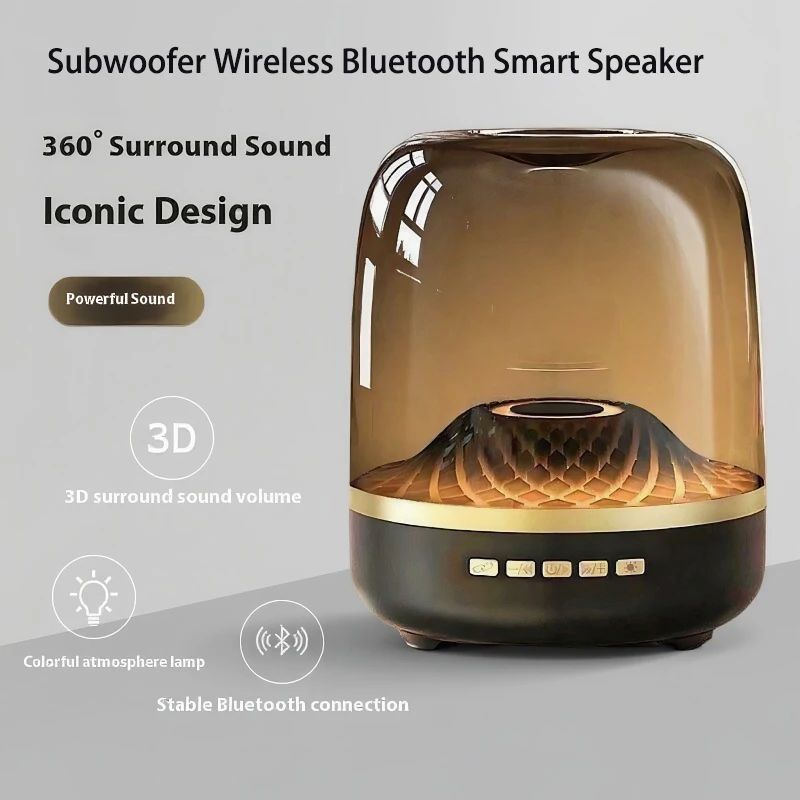 Portable Stereo Music LED Subwoofer Outdoor Powerful Wireless FM Radio Bluetooth Speaker_voghion.com