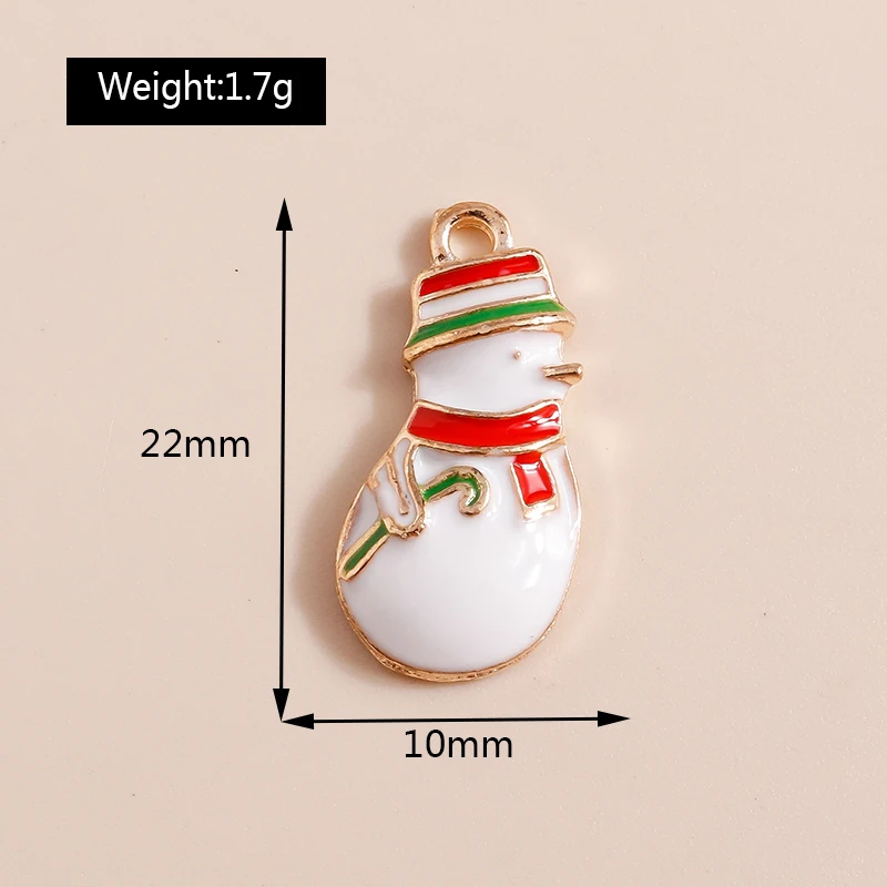 Duarte 20 Teile/los Nette Emaille Weihnachten Schneemann Charms Anhänger für Schmuck Machen Tropfen Ohrringe Halsketten DIY Handwerk Zubehör – Detail 19