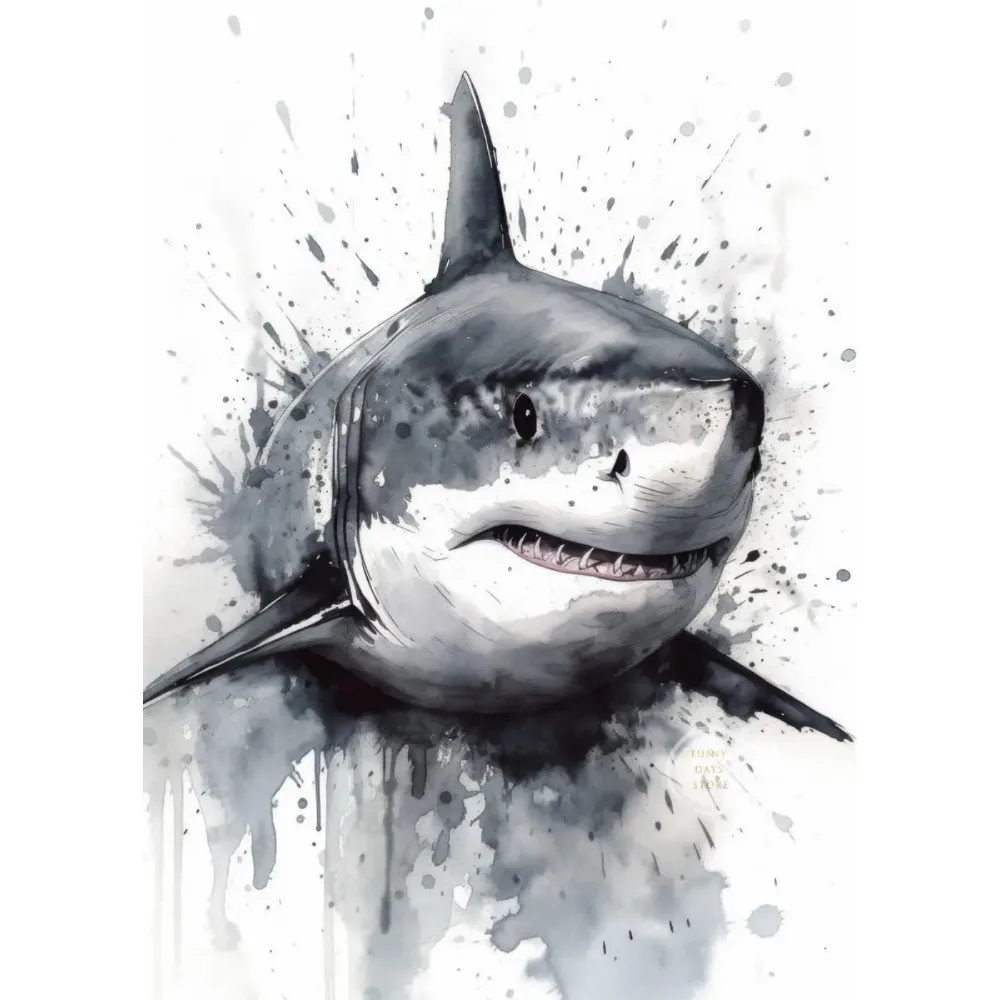 Great White Shark Ocean Giants Canvas Art - Nature Wall Decor Poster